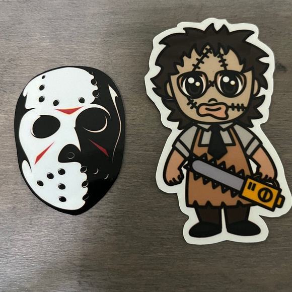 Jason & Leatherface from Texas Chainsaw Stickers - Picture 1 of 3